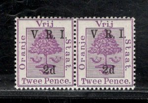 ORANGE RIVER COLONY  SC# 46+46A PAIR NO PERIOD AFTER 'V' + NORMAL V...