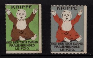 Danish Advertising Stamps - Pair of Evangelic Women's Association - Baby