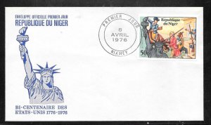 Just Fun Cover Niger #353 FDC BICENTENNIAL AMERICA INDPENDENCE (my2768)