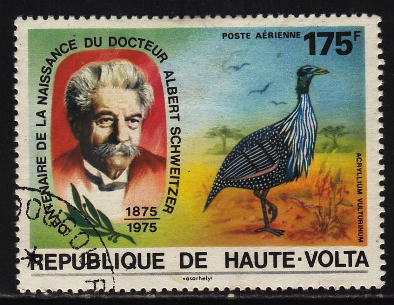 Burkina Faso C213 Schweitzer and Vulturine guinea fowl 1975