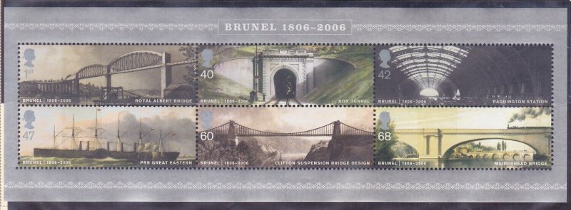 Great Britain 2358a (2353-58) MNH 2006 Isambard Kingdom Brunel - Engineer SS