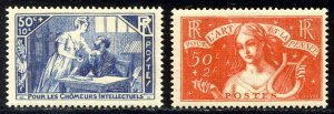 FRANCE #B42-43 Mint NH - 1935 Intellectuals Set