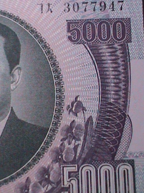 ​KOREA-2006 VERY OLD $5000-LEADER KIM II SUNG UN CIRCULATED-LAGREST CURRENCY