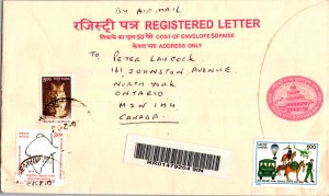 India, Worldwide Postal Stationary, Registered