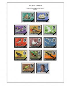 COLOR PRINTED PITCAIRN ISLANDS 1940-2010 STAMP ALBUM PAGES (118 illustr. pages)