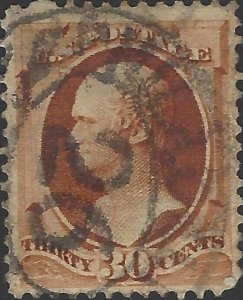 US Scott #217 Used VF 30 Cent 1888 Hamilton Bank Note Stamp