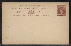 British Virgin Islands Postal Stationery Post Card H&G 3 Unused