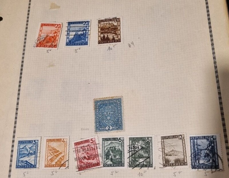 Huge Old Collection Of Europe Stamps. Austria, Germany, Monaco, Chzec used #1079