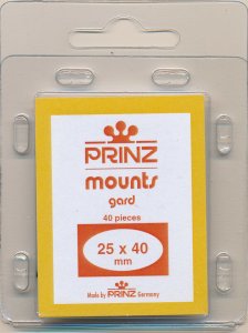 Prinz Scott Stamp Mount Size 25/40 mm - BLACK - Pack of 40 (25x40 25 mm) PRECUT