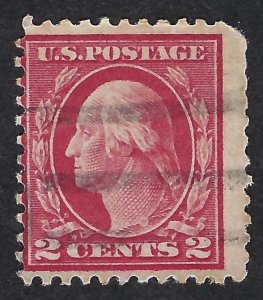 United States #499 2¢ George Washington, Type I,  Carmine. Perf. 11. G. Used.