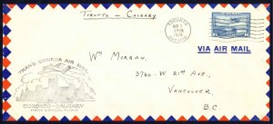 Canada Sc# C6 First Flight (Toronto>Calgary) 1939 3.1 Trans Canada Air Mail