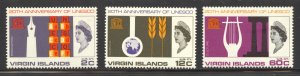 Virgin Islands Scott 176-78 Unused LH - 1966 UNESCO Issue - SCV $1.40