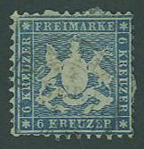 Germany Wurttemberg SC#37 Coat of Arms, 6Kr,  Used