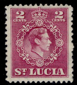 ST. LUCIA GVI SG147, 2c magenta, LH MINT.