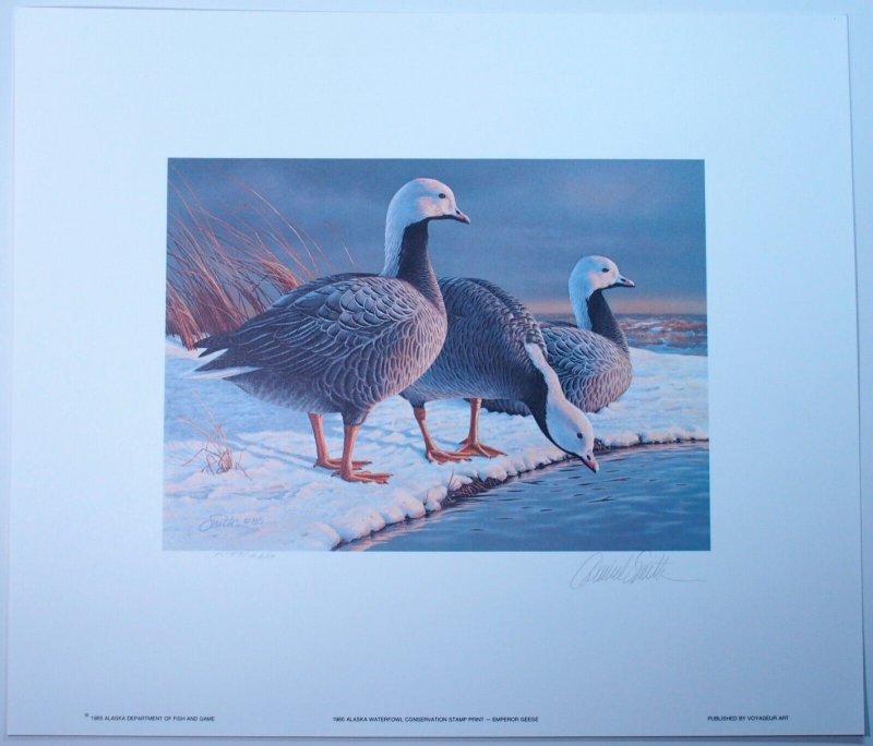 Alaska 1985 Hunting Permit $5 Duck Stamp Signed Artwork Folder Birds Limited USA