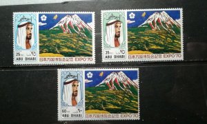  Abu Dhabi #68-70 mint hinged e205 9306