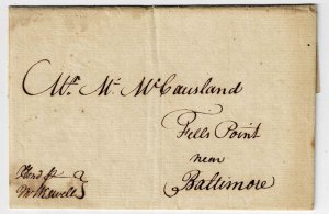 Haiti 1784 Port Au Prince date line on hand carried letter to the U.S.