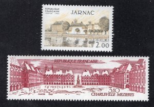 France 1983 Set of 2 Jarnac & Charleville, Scott 1857-1858 MNH, value = $2.30