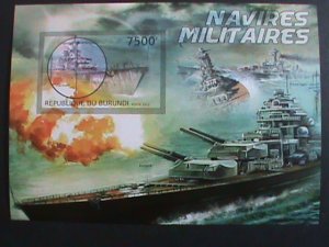 ​BURUNDI STAMP 2012 SC#1271a  BATTLE SHIPS-MILITARY NAVY IMPERF -MNH S/S SHEET