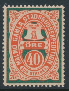 Sweden 1888 Malmo Gamla Stadsbudsexpedition 40 öre Local Post MNH