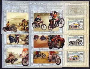 CONGO MNH Transport The Antique Motorcycles Motor Vehicles [B2]