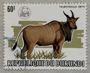 Burundi 1983 60fr Oryx, used.  WWF emblem.  Scott 597a, CV $67.50