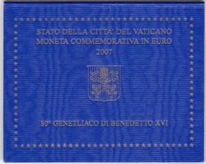 2007 Vatican City - 80 Genetliac by Benedict XVI, 2 euros in folder - FDC