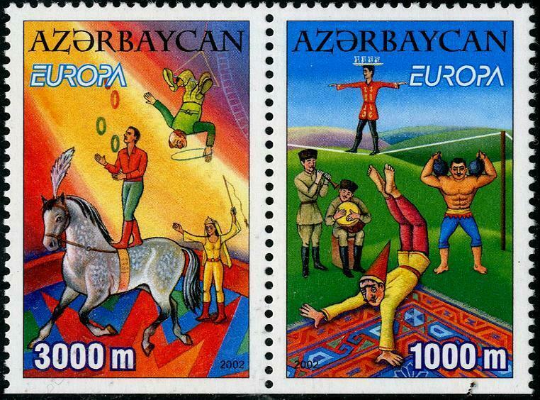 HERRICKSTAMP AZERBAIJAN Sc.# 728-29 Europa 2002 Pair