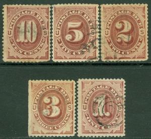 EDW1949SELL : USA 1884 Scott #J15-J19 Used. Light cancels. Small faults Cat $448