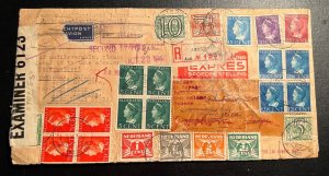 1940 Registered Netherlands Airmail Express Cover Amsterdam Round World