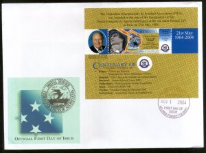 Micronesia 2004 Centenary of FIFA football Association Sc 612 M/s FDC # 9402