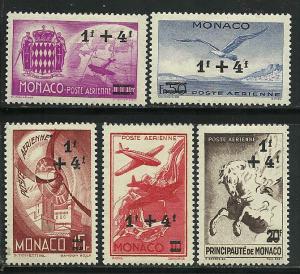 Monaco # CB1-5, Mint Hinge