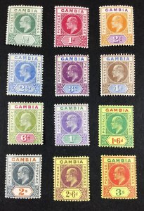 MOMEN: GAMBIA SG #45-56 1902-1905 MINT OG H £280 LOT #68006