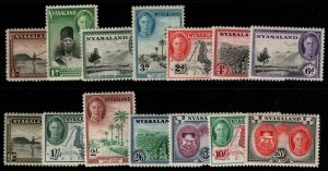 NYASALAND SG144/57 1945 DEFINITIVE SET MTD MINT