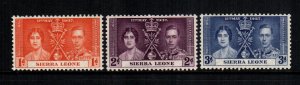 Sierra Leone   170 - 172  MNH cat $  3.75 4444