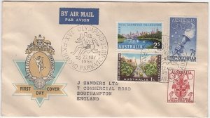 Australia to England 1956 Opening Day FDC Sc 288-291 Olympics