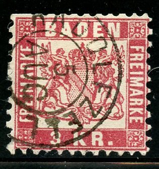 Baden # 27, Used. CV $ 4.50