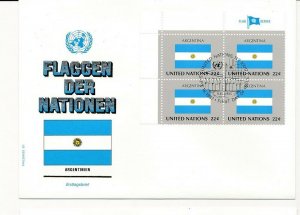 D112828 Flag Series Argentina FDC United Nations New York Bureau