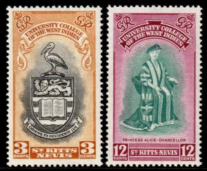 ✔️ SAINT KITTS & NEVIS 1951 - WEST INDIES UNIVERSITY - SC.  105/106 MNH  [5CW6]