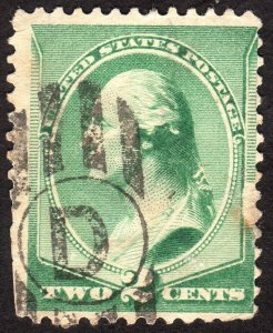 1887, US 2c, Washington, Used, Sc 213