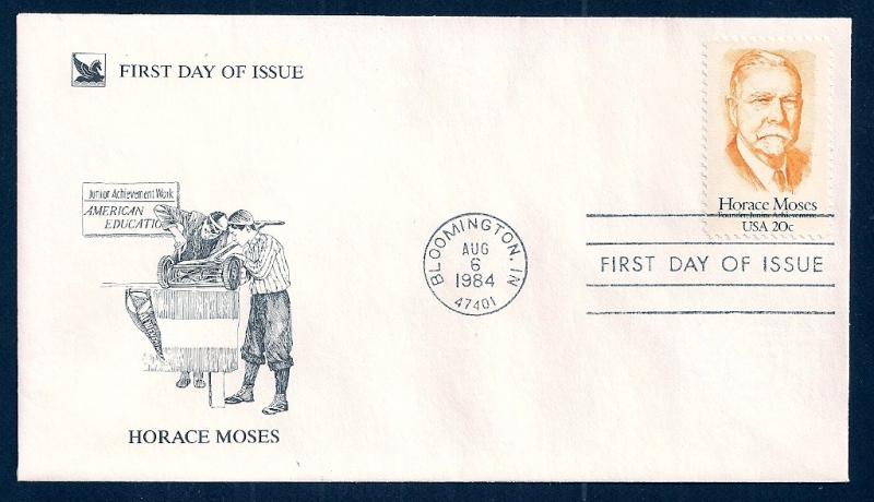 UNITED STATES FDC 20¢ Horace Moses 1984 Readers Digest