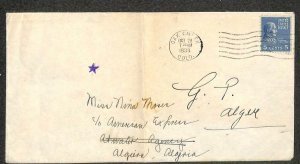 USA #810 PREXY STAMP COLORADO TO ALGERIA POSTAGE DUE J5 STAMP COVER 1939