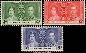 Hong Kong Scott 151-153 Mint never hinged.