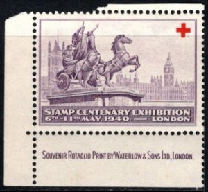 1940 Great Britain Poster Stamp Centenary Exhibition London MNH