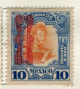 MEXICO;  1916 early GPDEM Silver Currency Optd. on 10c. Mint hinged 