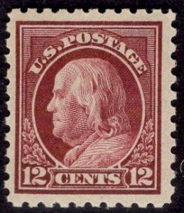 US Stamp #474 12 Cent Franklin MINT NH SCV $115.00