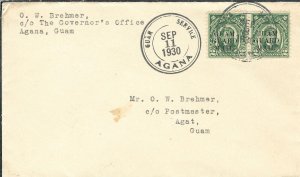 Guam Guard Mail: Agana to Agat 1930, Sc # M5 x 2 (47309)