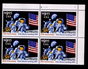 2842 $9.95 Moon Landing B1111-1 UR Plate Block