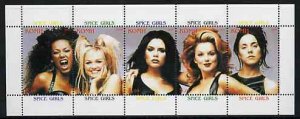 KOMI - 1999 - Spice Girls - Perf 5v Sheet - Mint Never Hinged - Private Issue