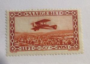 Germany SAAR  Scott# C1 * MH, 50¢, airmail, aviation, postage stamp